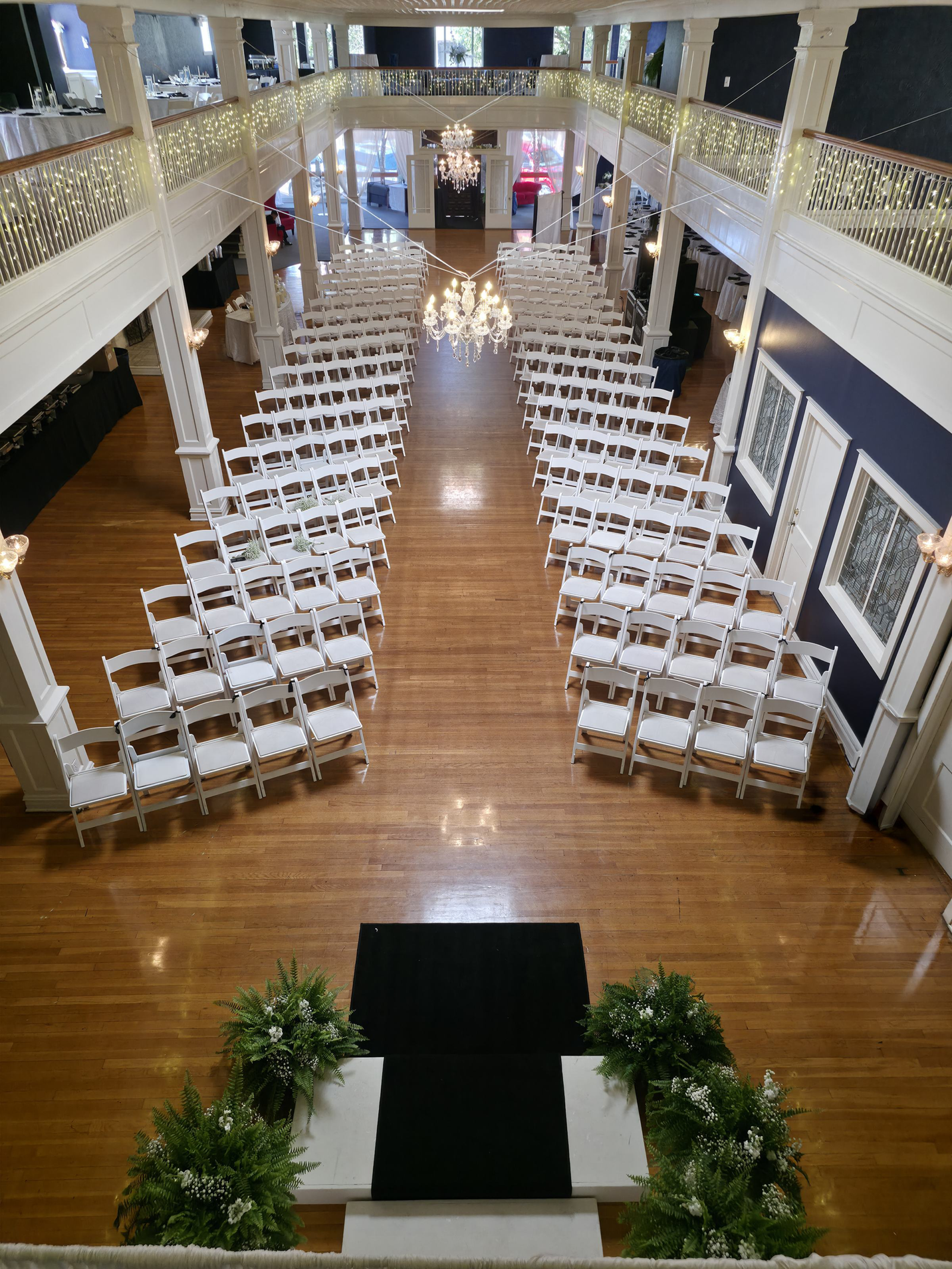 Grand Ballroom ceremony setup at The Historic Baker Building